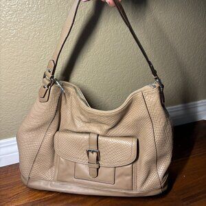 Vintage Coach Embossed Python Leather - Charlie Python Leather Hobo Tote